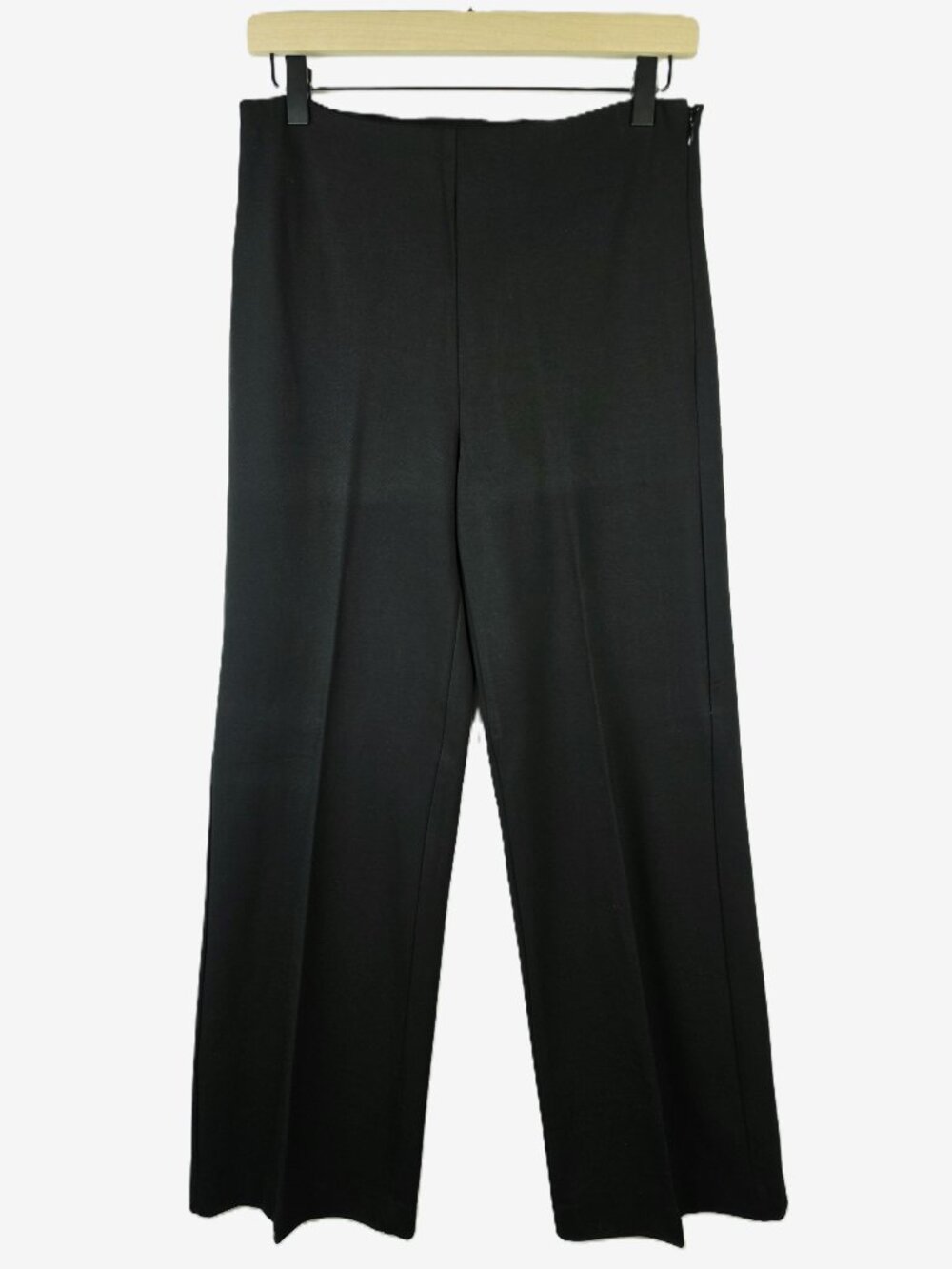 Ann Taylor Trouser Pants Black Viscose Blend Relaxed Straight Leg size 4 Office